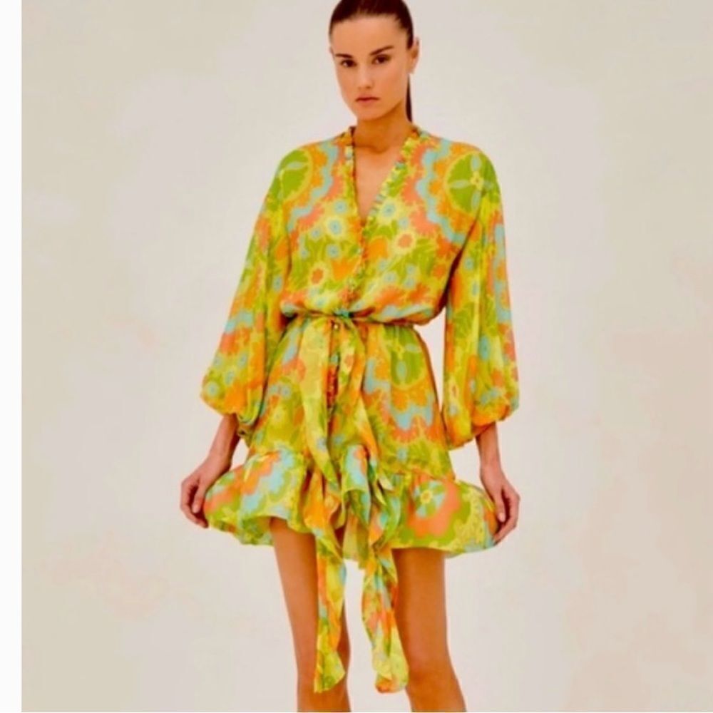 Alexis Analia 100% Silk Retro Floral Mini NWT Size M